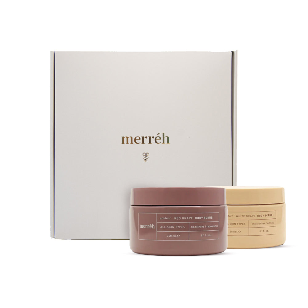 gommage corporel au raisin rouge et gommage corporel au raisin blanc